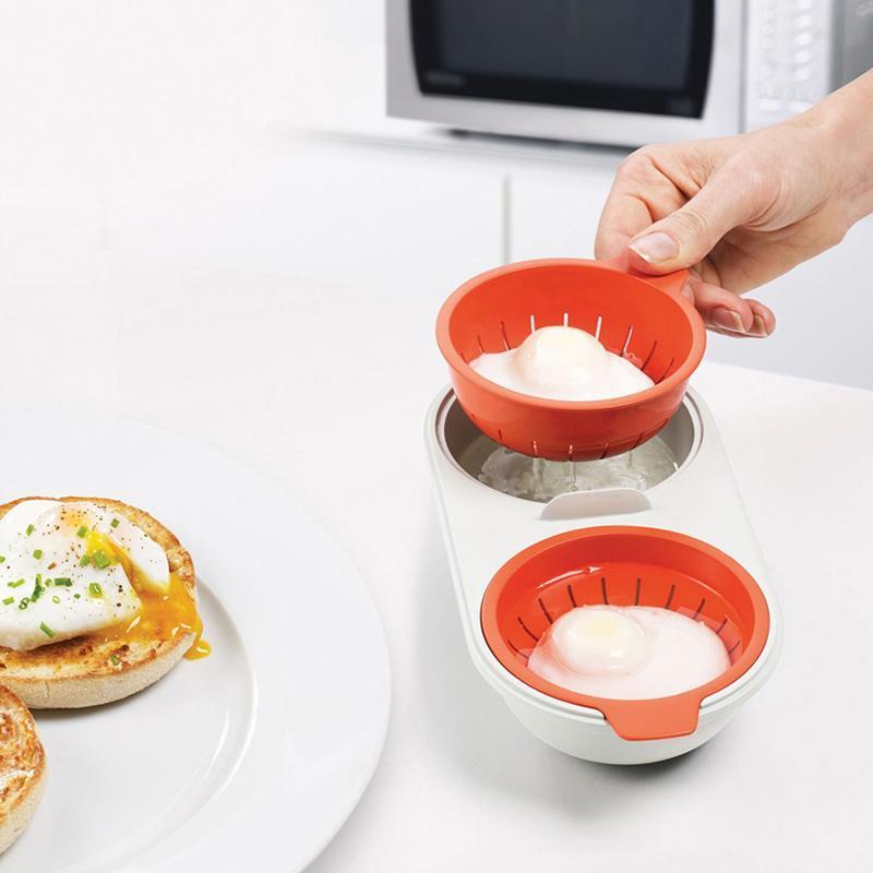 Microwave Egg Poacher Food Grade, 2-Cup Portable Egg Cooker