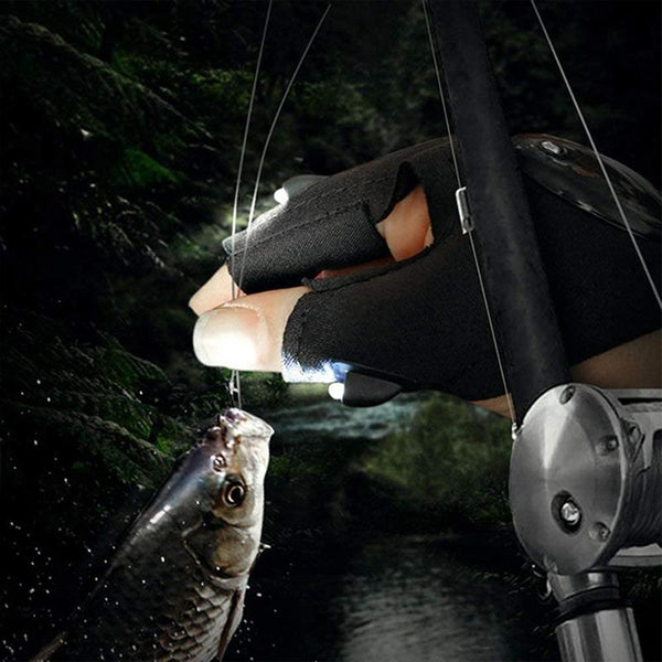 LED Flashlight Waterproof Gloves - Practical Durable Fingerless Gloves