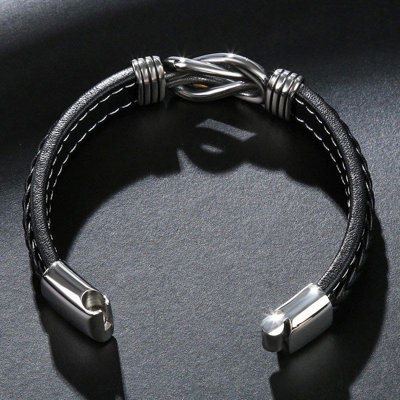 Forever Linked Together Braided Leather Promise Bracelet for Men