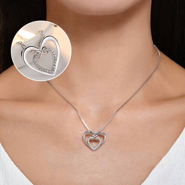 💝Stylish Double Heart Necklace - Warm Gift To Daughter/Granddaughter