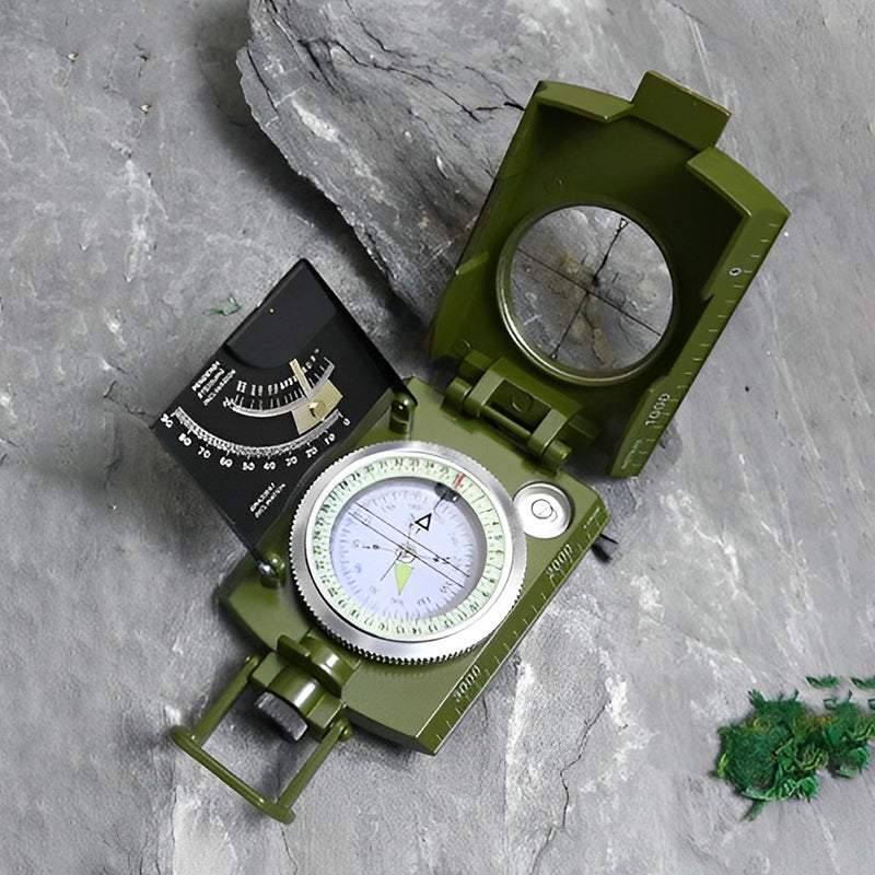 Multifunctional Military Aiming Navigation Compass with Inclinometer and Carrying Pouch