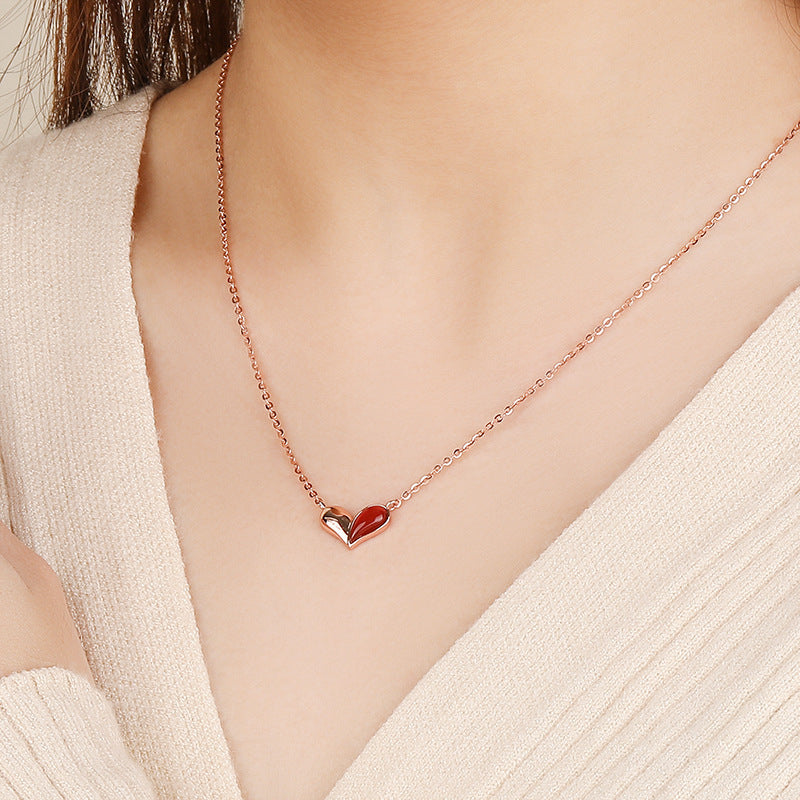 Not Sisters By Blood But Sisters By Heart - Red Agate Necklace