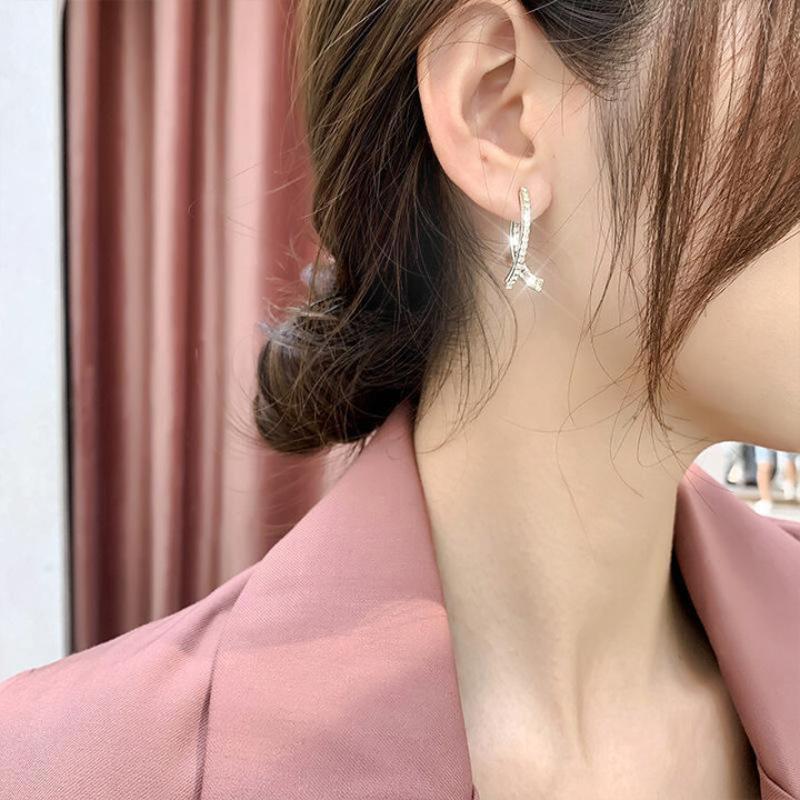 Fashion Cross Fishtail Curved Earrings