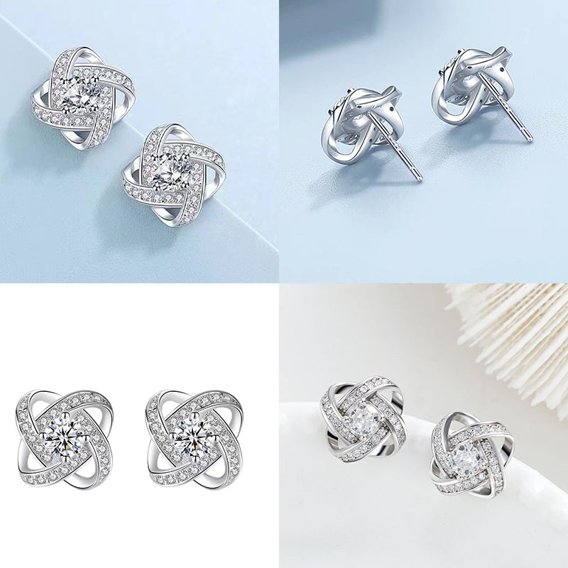 925 Sterling Silver Love Knot Earrings
