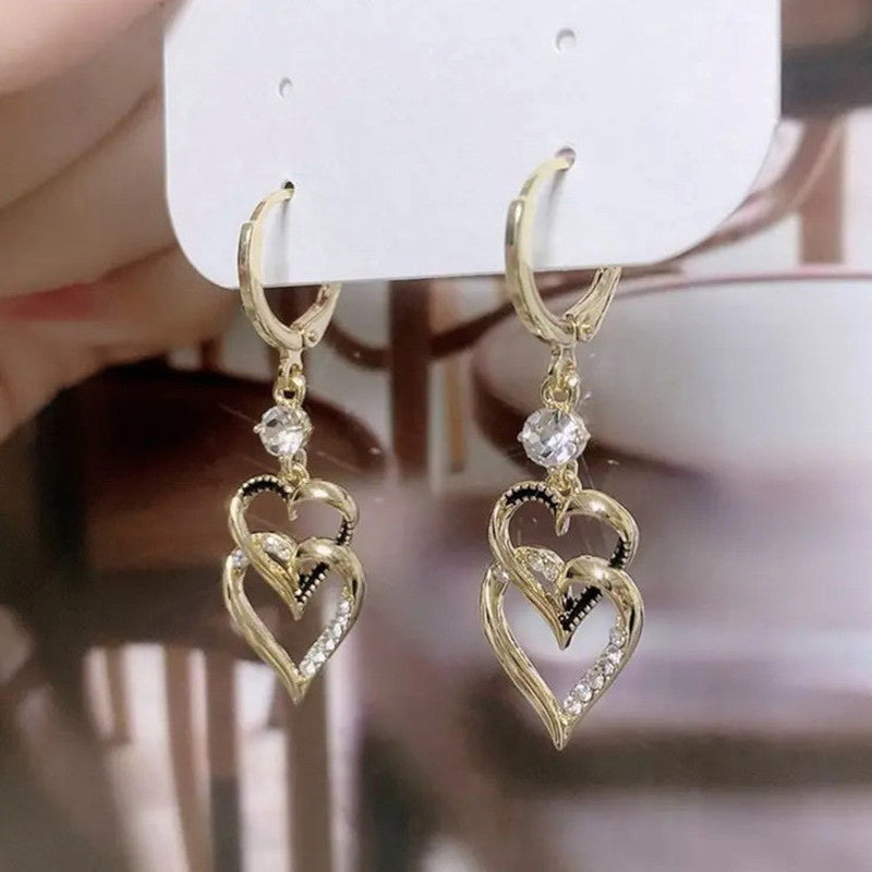 Double Layer Heart Earrings