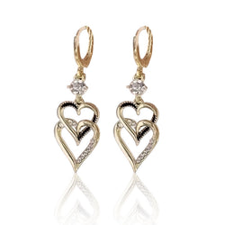 Double Layer Heart Earrings