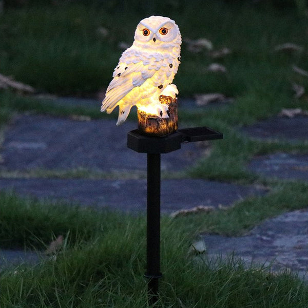 Outdoor Eagle Owl Statue LED Solar Garden Light Waterproof Lawn Lamp