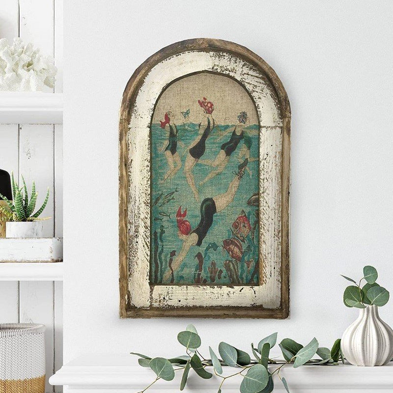Wall Art Hanging Painting Country Farmhouse Decoration Rustic Wooden Mural Decor