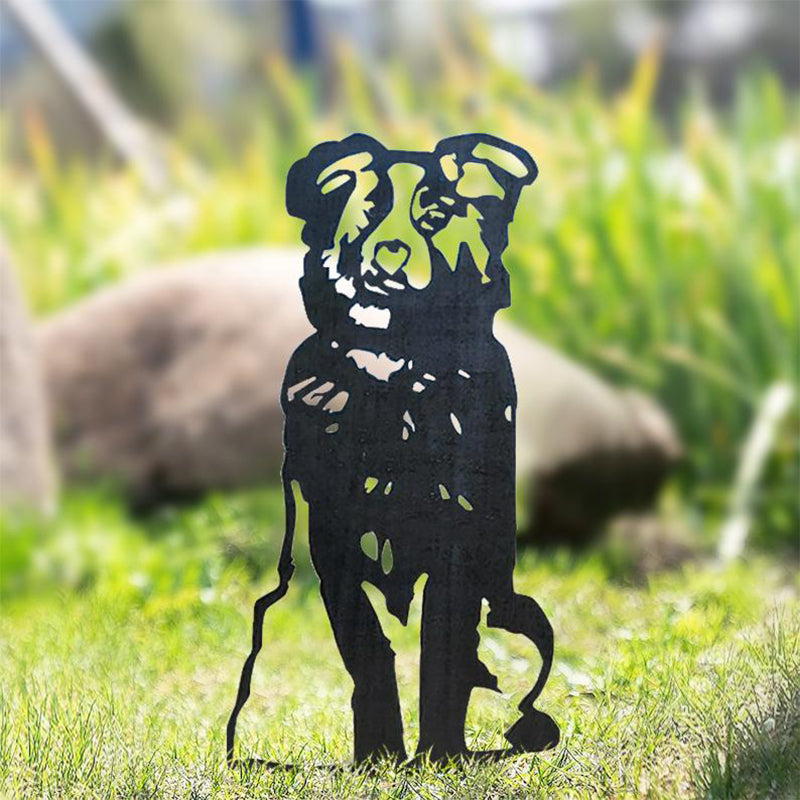 Metal Dog Silhouette Garden Decoration