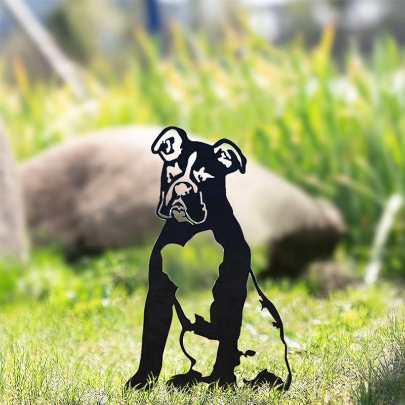 Metal Dog Silhouette Garden Decoration
