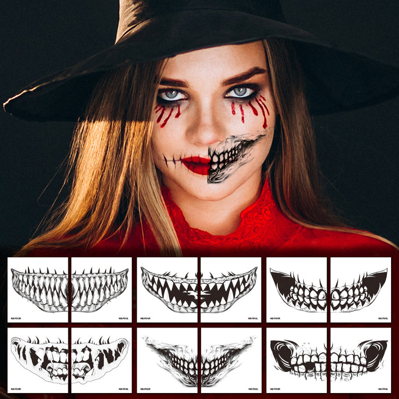 Halloween Prank Makeup Temporary Tattoo (10pcs)