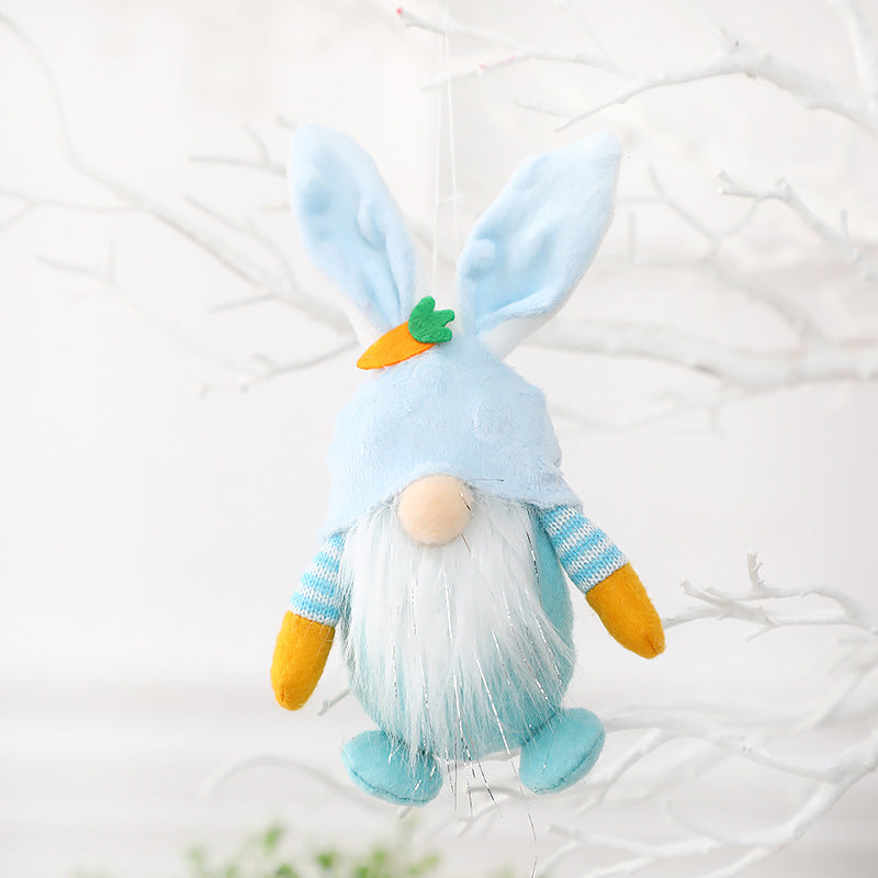 Handmade Easter Bunny Gnome Ornament Rabbit Doll for Home Decor
