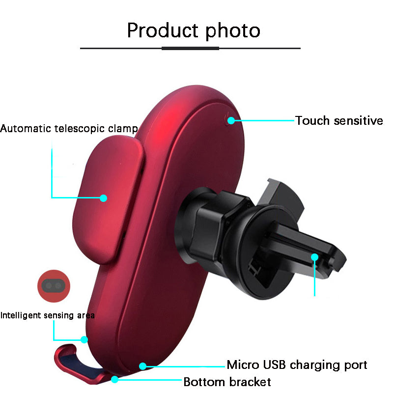 Smart Wireless Auto-Sensing Car Phone Holder Charger
