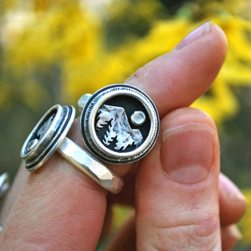 Moonlight Mountain Forest Ring