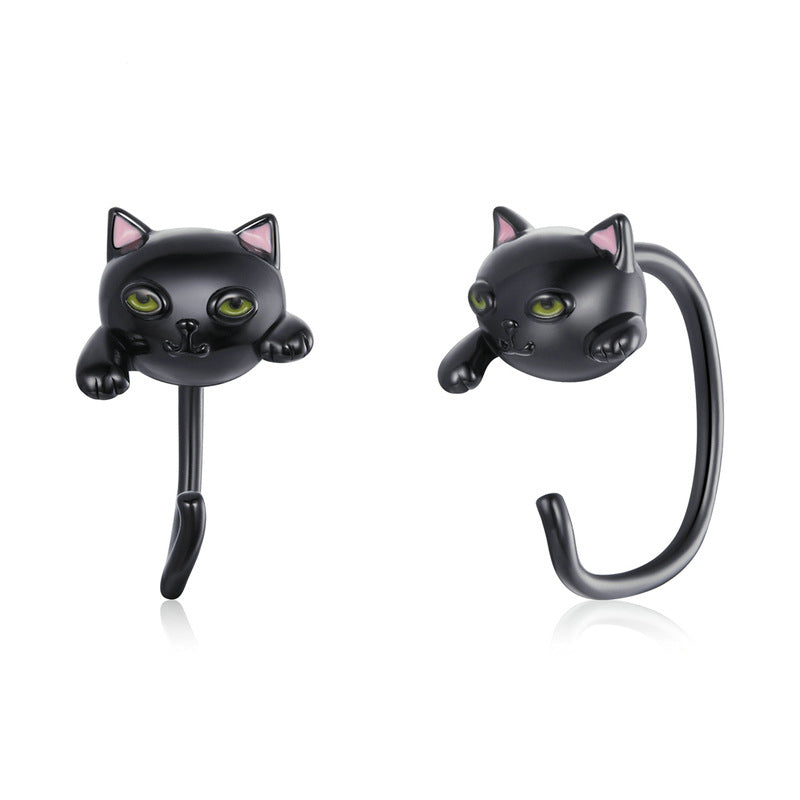 925 Sterling Silve Cute Cat Earrings