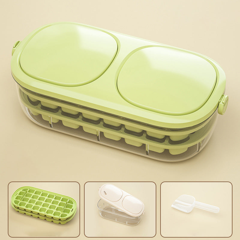 Double press silicone ice tray