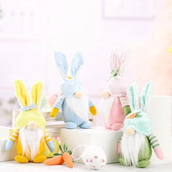 Handmade Easter Bunny Gnome Ornament Rabbit Doll for Home Decor