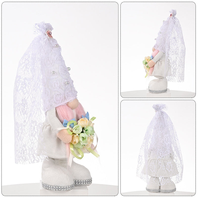 Handmade Bride Groom Gnome Wedding Decoration Gift