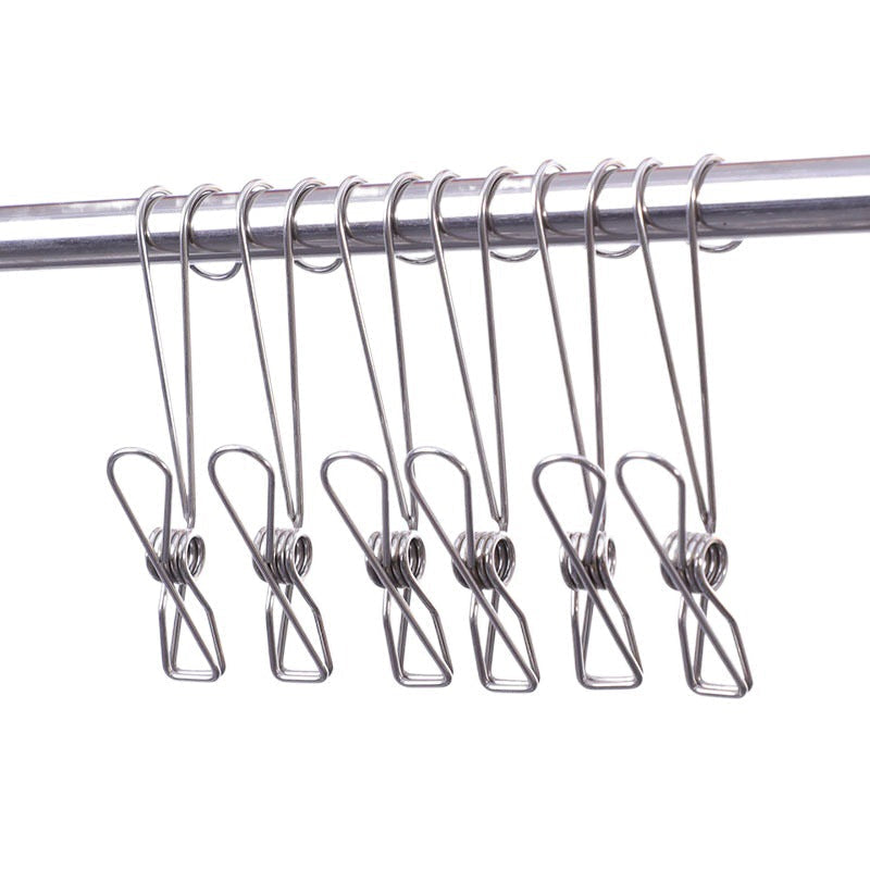 Stainless Steel Metal Long Tail Clip with Hooks