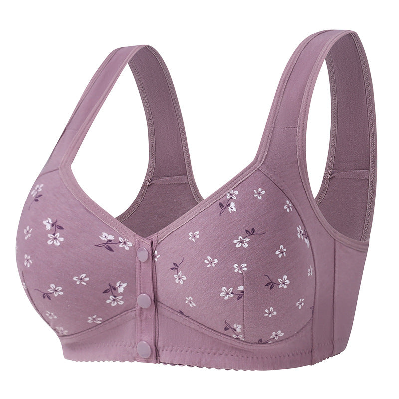 Front Button Bras Ultra Soft Breathable Front Closure Bra without Underwire