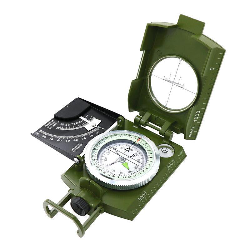 Multifunctional Military Aiming Navigation Compass with Inclinometer and Carrying Pouch