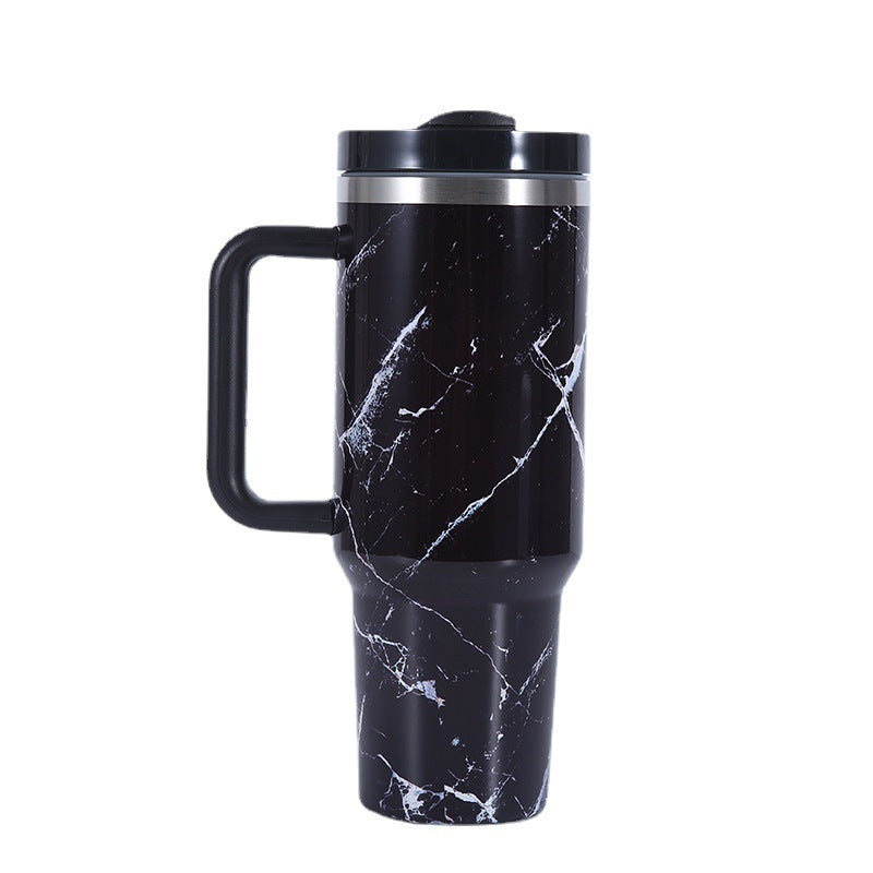 40oz Stainless Steel Water Bottle Travel Mug Handle and Straw Lid