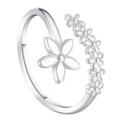 Cherry Blossom S925 Sterling Silver Adjustable Ring
