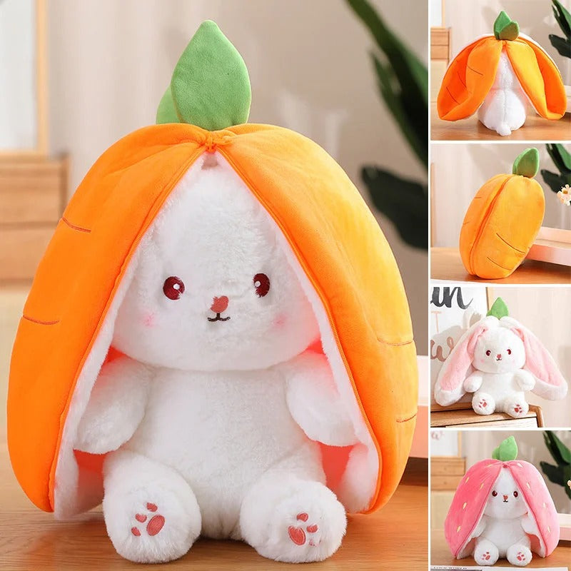 Rabbit Muppet Toys, Funny Reversible Carrot Strawberry Bunny Plush Doll