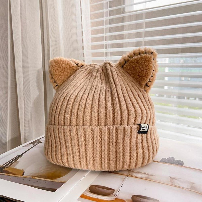 Winter Cat Ears Knitted Beanie Unisex