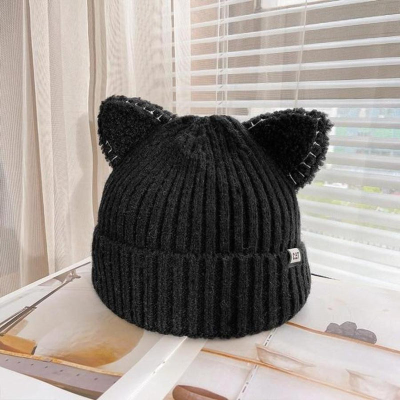 Winter Cat Ears Knitted Beanie Unisex