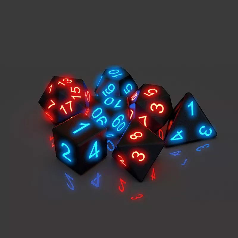 Polyhedral Awesome Board Game Glowing Dice Set 7pcs