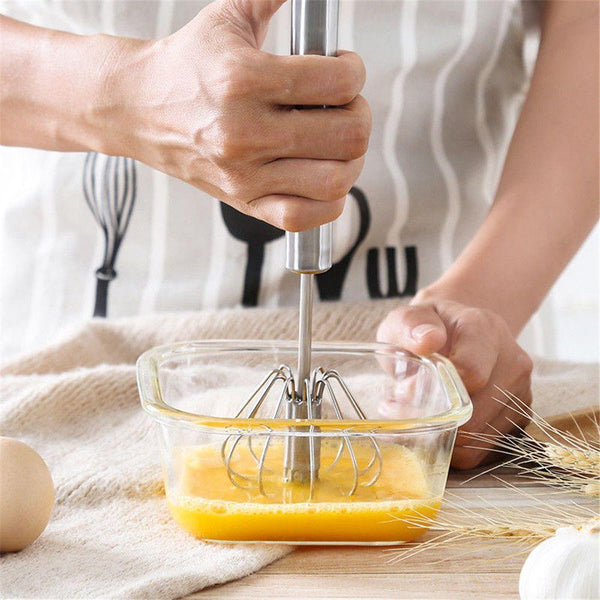 Kitchen Semi-automatic Egg Beater Stainless Steel Easy Whisk