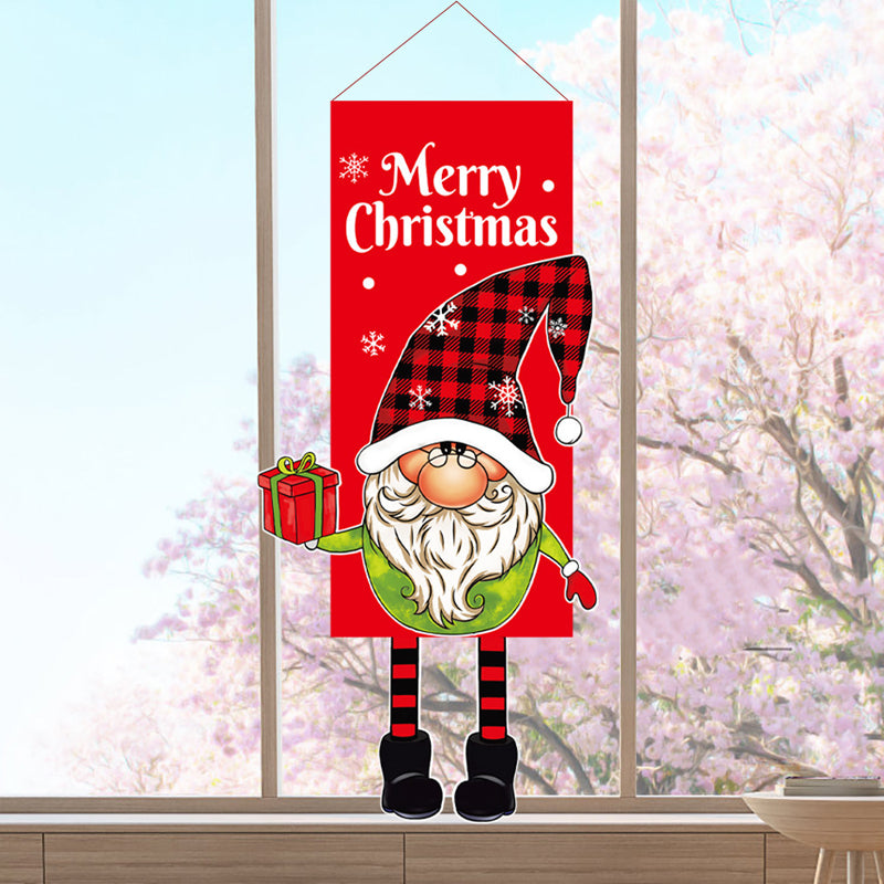 Christmas Decoration Hanging Grinch Faceless Doll Door Hanging Flag Garden Flag