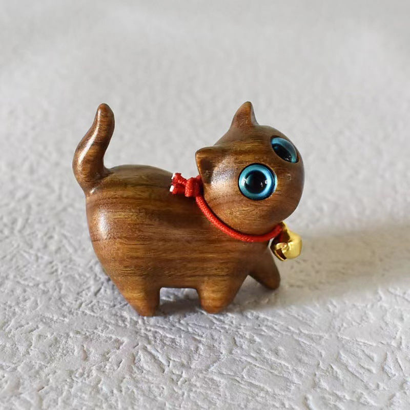 🐈Handmade Wood Carved Cat Decoration